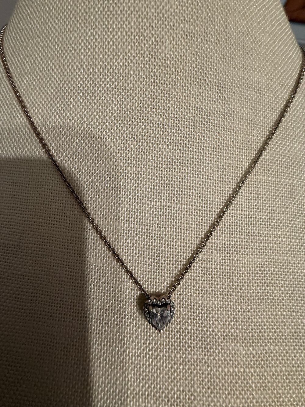 Authentic Pandora 925 ALE Heart Necklace Pendant